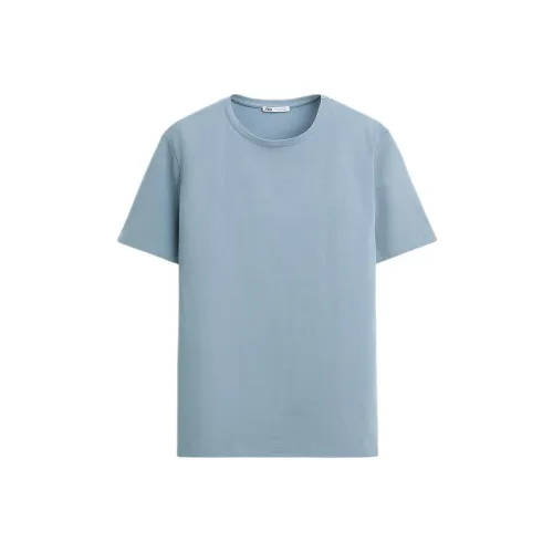ZARA Blue Men's T-Shirts ZARA Синие Мужские Футболки
