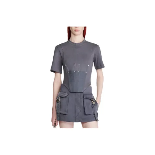 DION LEE SS24 Рабочий стиль CORSET Tee T Рубашка Унисекс Asphalt Asphalt