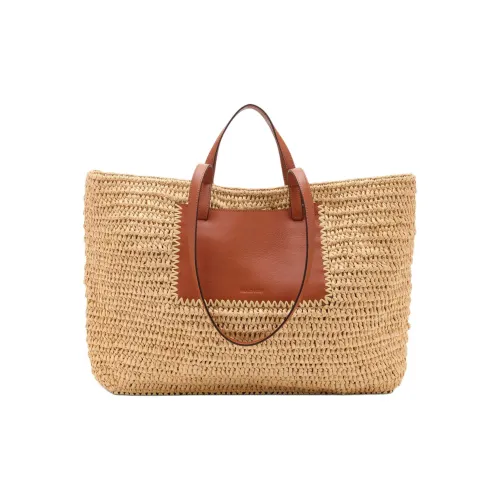 Ulla Johnson Рафия Соломенная плетеная сумка на одно плечо большая женская бежевая