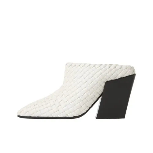 Bottega Veneta Домашние тапочки 9 см Женские Белые