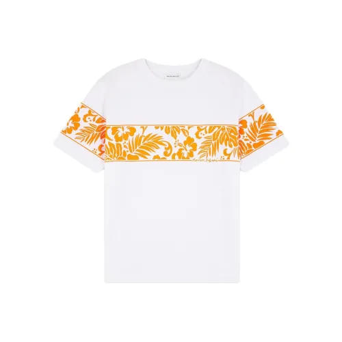 Maison Kitsune SS24 Рукав с оборванным плечом T-рубашка Мужская Белая