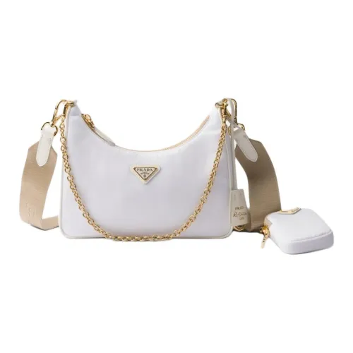 PRADA RE Edition Переработанный полиамид Сумка через плечо Женская Белая