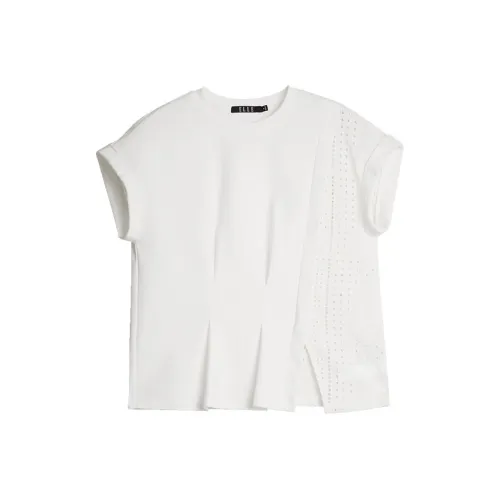 ELLE Короткий рукав T-рубашки Женские Белые