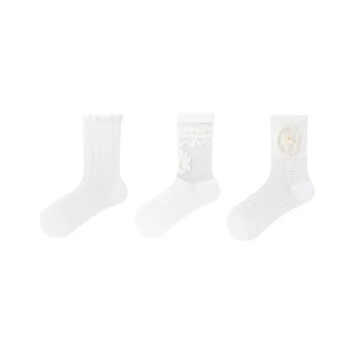 WAJUZHEN Носки Crew Женские 3 упаковки Memory Window цветочный дизайн