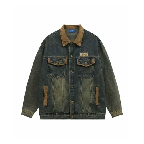 ZUOFEILI Denim Jacket Unisex Blue ZUOFEILI Деним Куртка Унисекс Синий