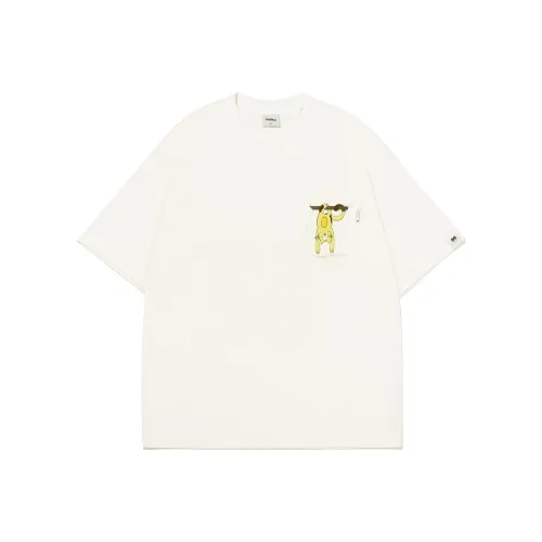 Guuka Короткий рукав T-рубашки унисекс кремово-белый