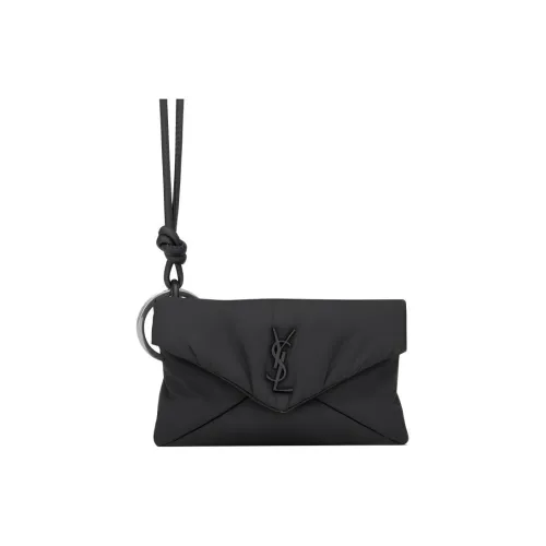 SAINT LAURENT Cassandre Полиамид Клатч Мини Мужской Черный