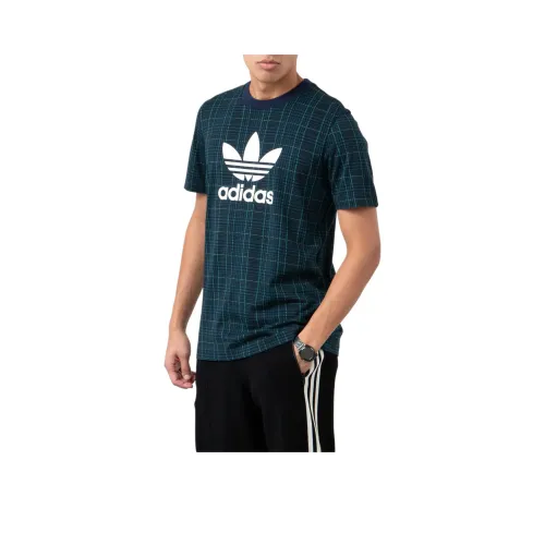 Adidas Originals Tartan T Рубашка Мужская Морской Синий