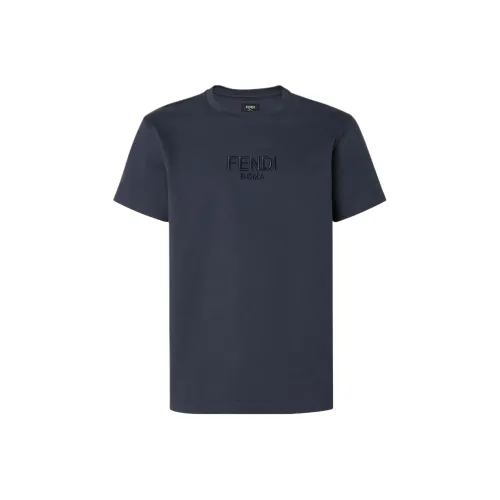 FENDI SS25 T Рубашка Мужская Морской Синий