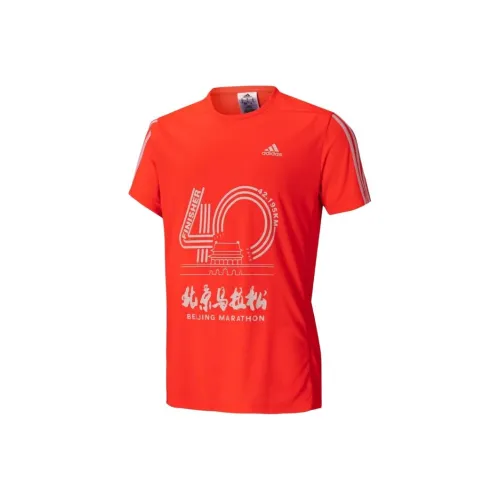 Adidas Outlets T-Shirt Мужская Красная Флуоресцентная