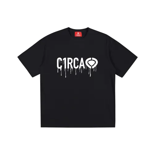 C1RCA Graffiti Спрей-краска Letter Basic Solid Color Logo Print T-Shirt Unisex