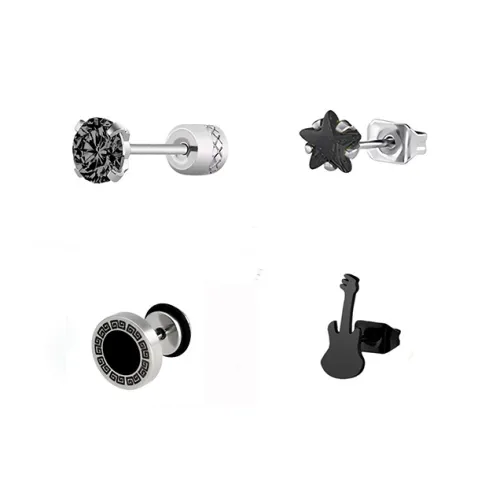 VERENA REINE Титановые стальные серьги-гвоздики унисекс