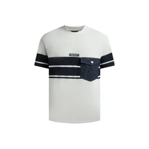 ARMANI EXCHANGEAE SS23 T Рубашка Мужская Серый Темно-синий Синий