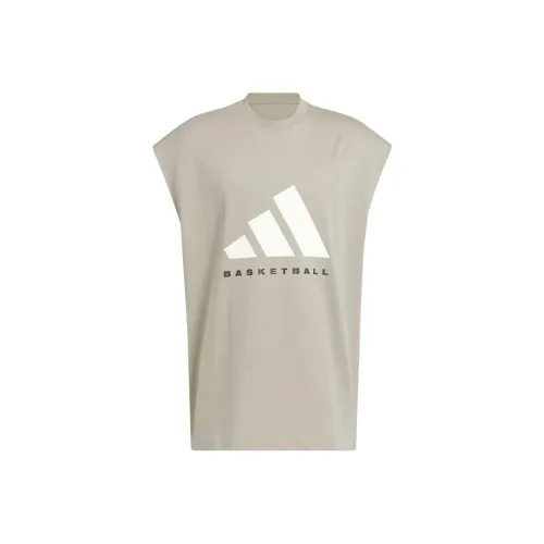 Adidas Баскетбольная футболка унисекс цвет бежевый (putty)