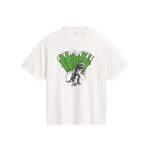 COACH FW24 T Рубашка Мужская Винтажная Айвори Белая