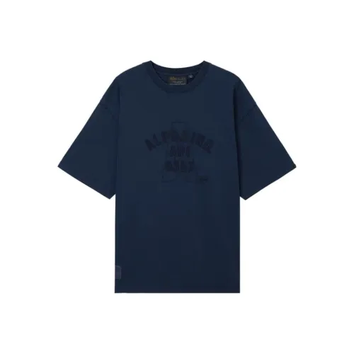 Совместный бренд с Alpha Industries Темно-синие Мужские T-рубашки