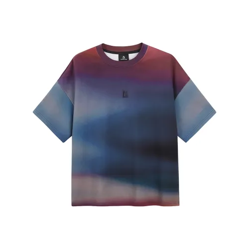 Magn Lens T-Shirt Мужская Градиентная С принтом