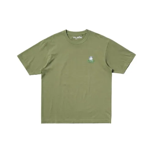 UNIQLO Sesame Street Collaboration Оливковая Унисекс Футболка