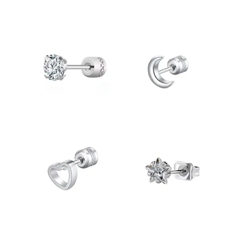 VERENA REINE Титановые стальные серьги-гвоздики унисекс