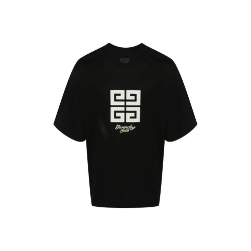 Givenchy Letter Logo Embroidery Круглый вырез Пуловер Короткий рукав T-рубашка Мужская Черная