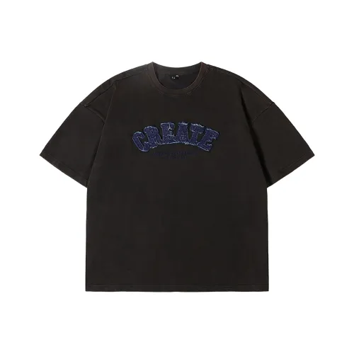 N Max Черный Винтажный Вымытый Черный Мужская T-Рубашка