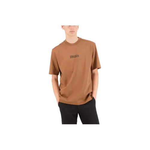 Ermenegildo Zegna Коричневые Мужские T-рубашки