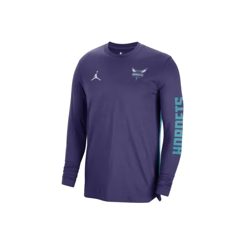 Джордан T Рубашка 2023 24 Season Игровая версия Charlotte Hornets Унисекс Фиолетовый