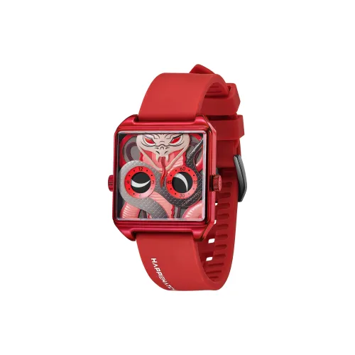 HappieWatch Chinese Mythology Оригинальный дизайн Кварцевый механизм Унисекс Красный циферблат часов