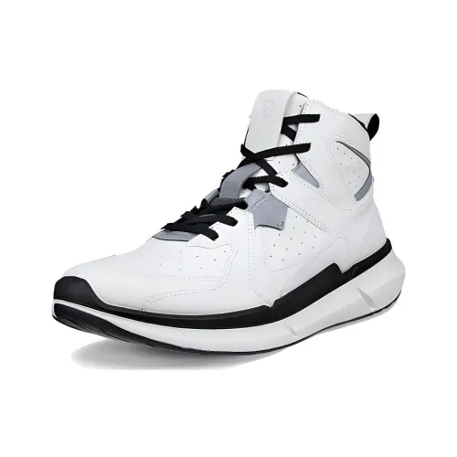 Ecco Устойчивый к истиранию высокий топ Casual Мужской Белый