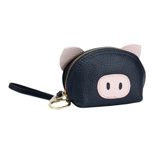 Tong Tong Rabbit Лицевая коровья кожа Мелочь Кошелек Обычный Женские Черный Озерно-голубой Кирпично-красный Слоновой серый