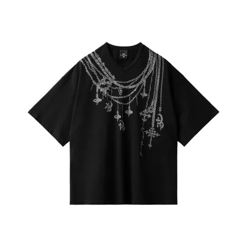 PILOTDRAGON V-образный вырез Короткий рукав Т-рубашка Унисекс