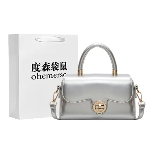 Dusen Kangaroo ПУ (полиуретан) Сумка Средний Женская Черный Экрю Розовый Серебряный