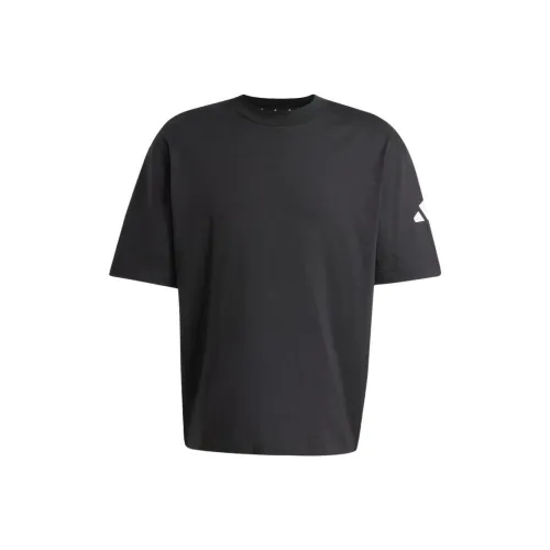 Adidas Essentials Свободный крой 3 Барная стойка Логотип Футболка Рубашка Мужская Черная