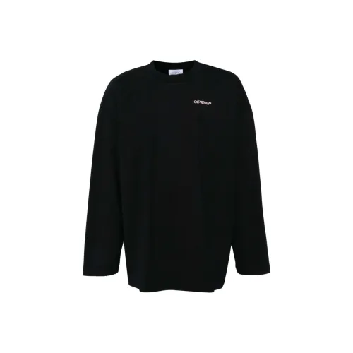 OFF Белая T-рубашка свободный крой мужская черная