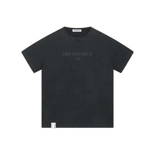 SMILEREPUBLIC Промытый HALF Рукав T Рубашка Унисекс