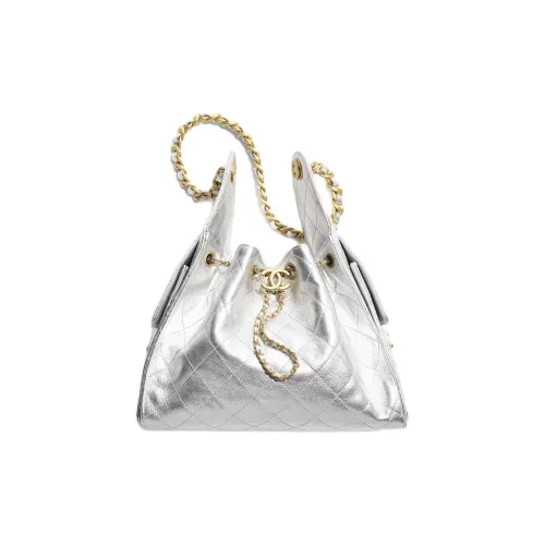 CHANEL 25Bag Твидовая ткань Сумка через плечо Маленькая Женская серебряная