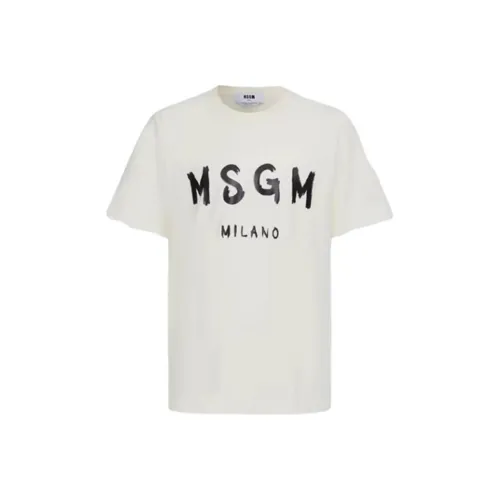 MSGM Айвори Мужская T-Рубашка