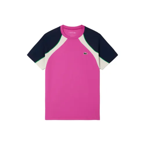 LACOSTE T-рубашка Мужская Розовая Морской Синий Белая