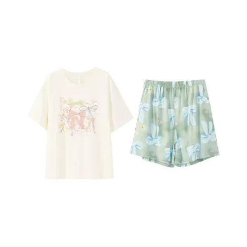 Aannsfam Pajama Комплект Женский Shell Желтый