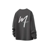 [Heavyweight] Темно-серый (Ma Серый тон Буква Логотип на груди_ma Лайфстайл Радость Логотип на спине)
