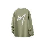 [Heavyweight] Пальмовый зеленый (Ma Серый тон Буква Логотип на груди_ma Лайфстайл Радость Логотип на спине)