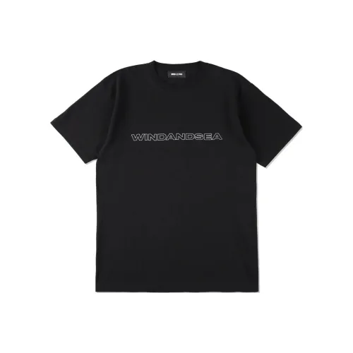 Wind And Sea Черная Унисекс Футболка