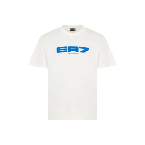 EMPORIO ARMANI EA7 SS25 T Рубашка Мужская Экрю
