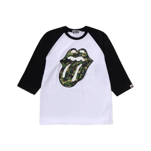 A BATHING APE Rolling Stones Коллаборация SS25 Короткий рукав T-рубашки Унисекс
