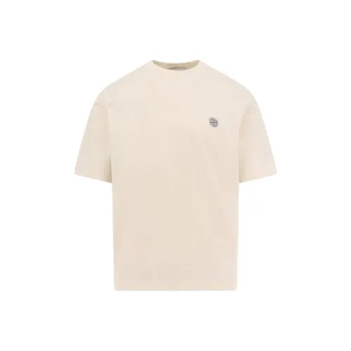 STONE ISLAND Бежевые Мужские T-рубашки