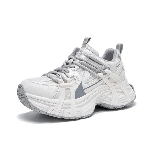 POOQ Дышащие Низкие Кроссовки с Толстой Подошвой Женские