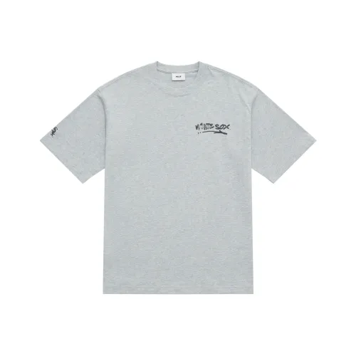 Mlb Base Logo Basic Collection City Life Chicago Белые Носки SS25 T-Shirt Unisex Серый