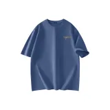 [Dense 100% cotton] Лазурный (Логотип "Ma Flying Swallow Pursuing Dreams" на груди_Логотип "Ma Flying Swallow Pursuing Dreams" на спине)