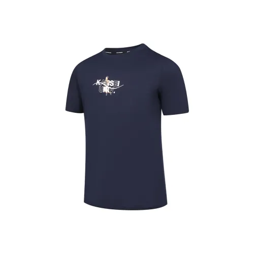 QIAODAN x Strong Air Blowing T Рубашка Мужская Нова-Синий