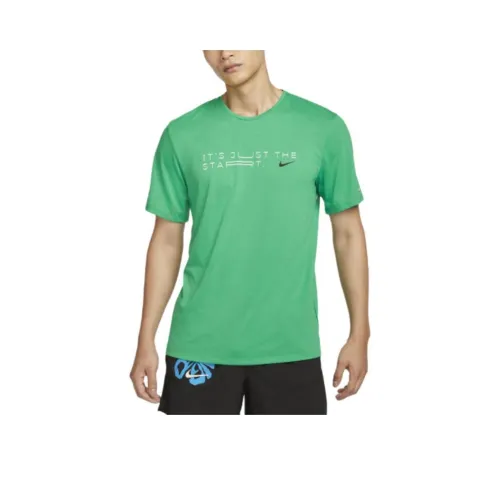 Nike Шаговый шов 365Dri Форма Kipchoge T Рубашка Мужская Корт Зеленая